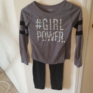 Set gray long sleeve tee and leggings